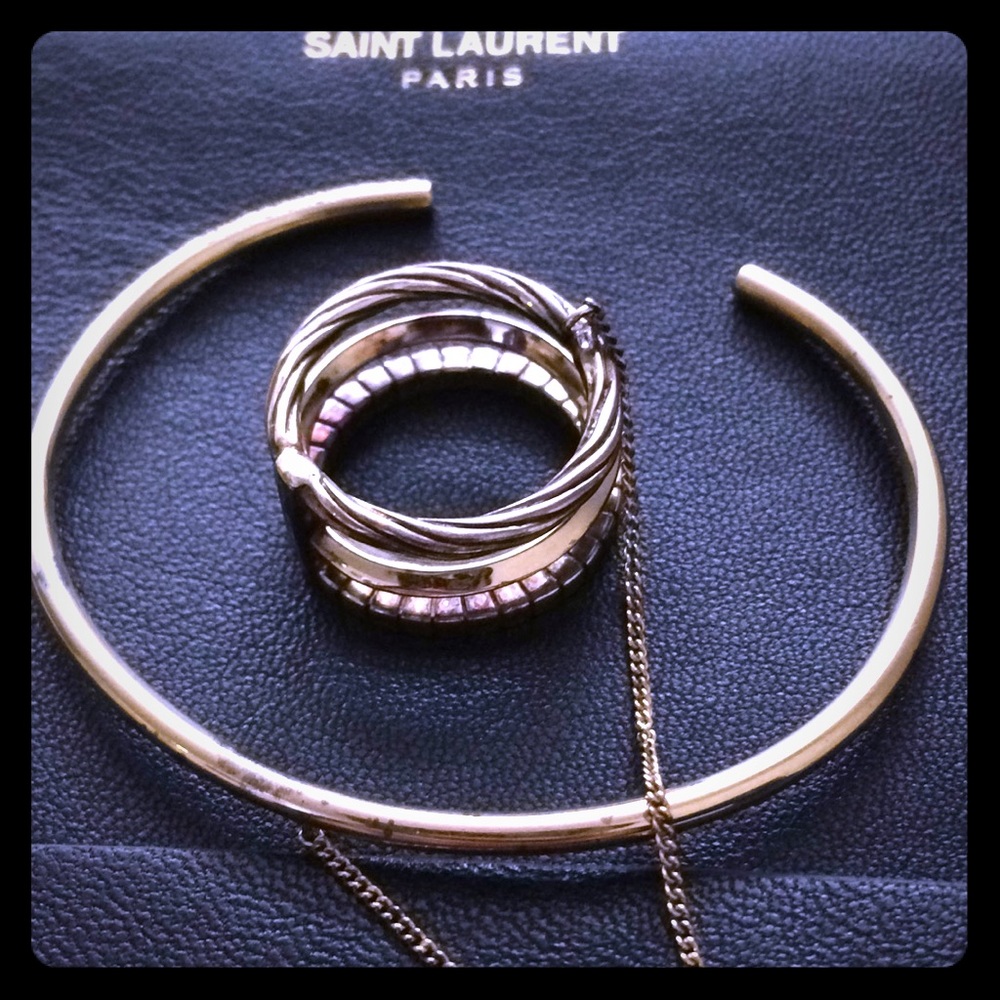 Yves Saint Laurent 18k bracelet w/attached ring